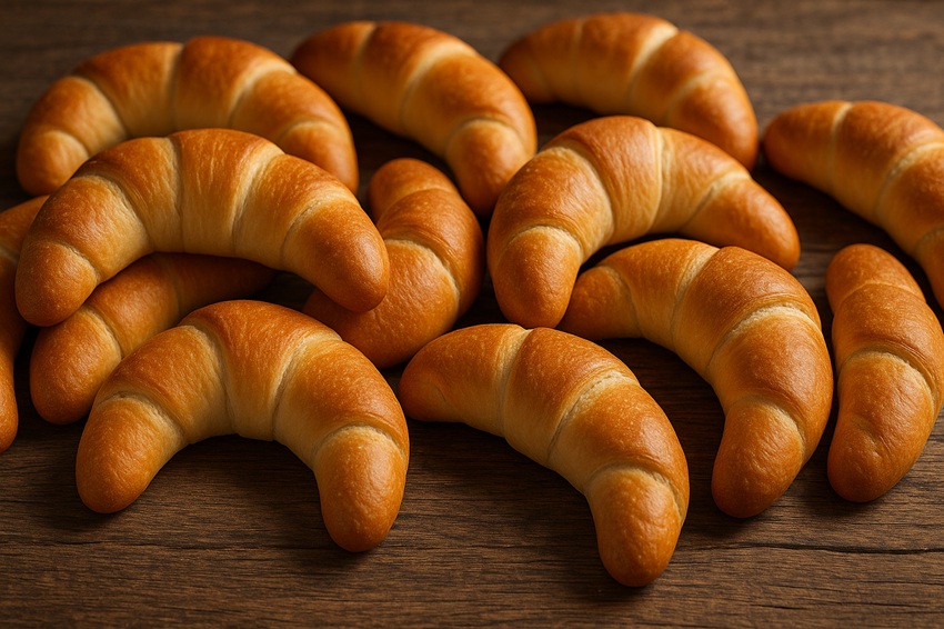 Jednoduchý recept na rohlíky.